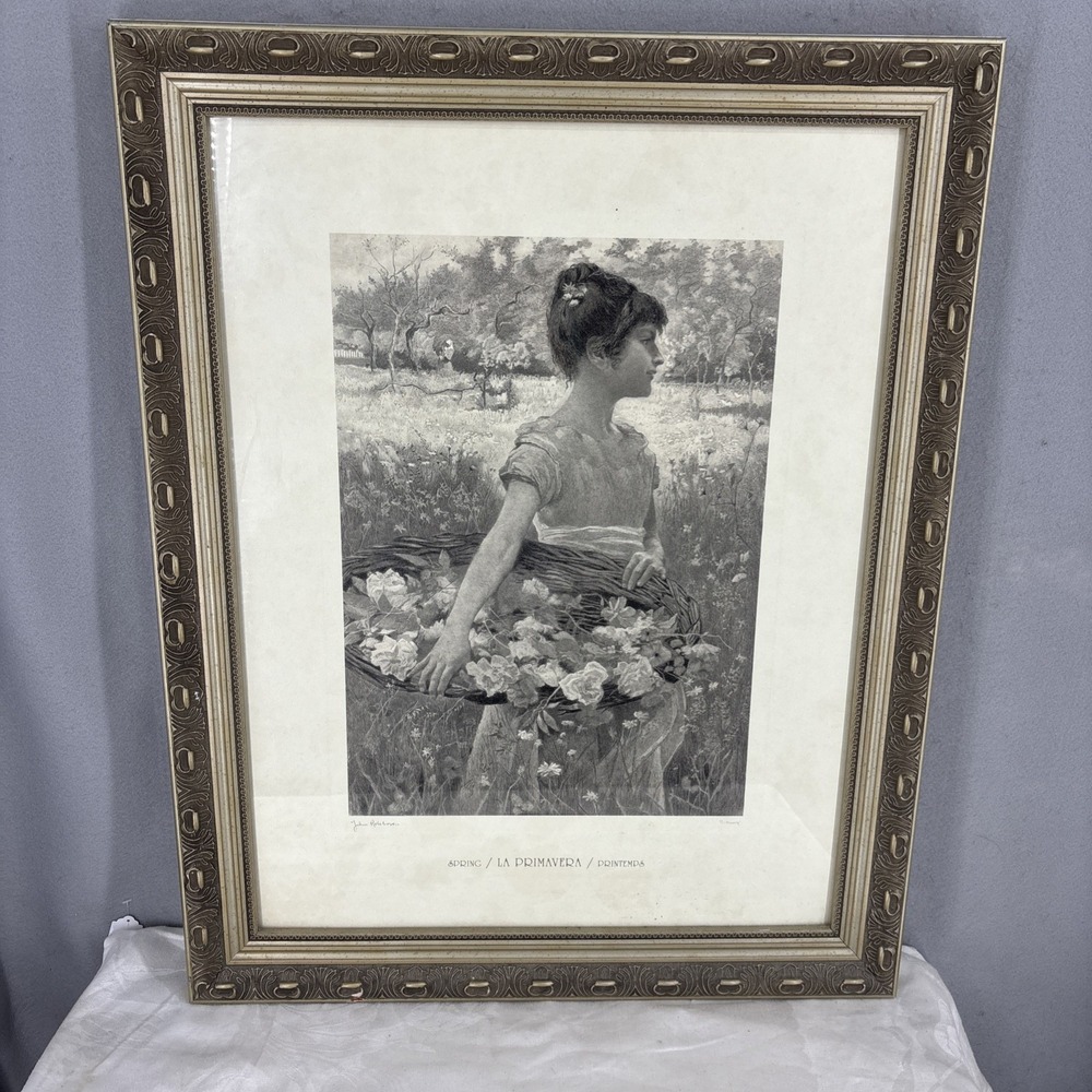 Julius Rolshoven Spring La Primavera Framed Art Print 1889 Floral Vintage